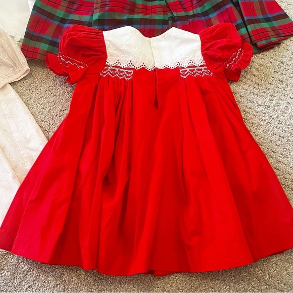 Vintage Girl Dress Lot Wedding Red Christmas Pink Handmade 7 pc Sz 18 mo 2 5 6 - Picture 4 of 16
